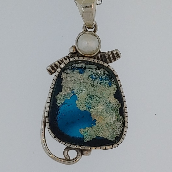 MELYMAR Jewelry - Steling Silver Roman Glass One of a Kind Necklace